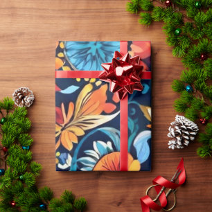 Colourful Boho Floral Elegance: Vibrant Mandala Wrapping Paper