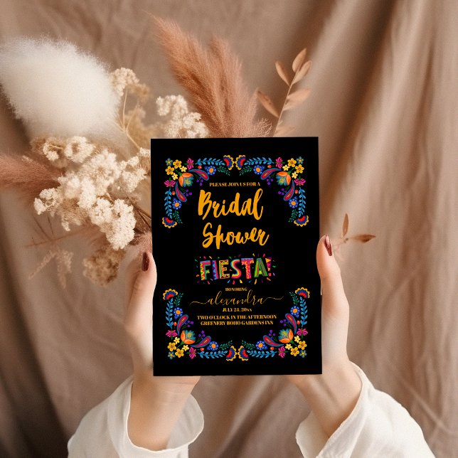Colourful Boho Floral Mexican Fiesta Bridal Shower Invitation (Creator Uploaded)