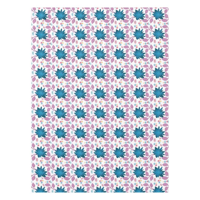 Colourful Boho Floral Pattern Retro Flower  Tablecloth (Front)