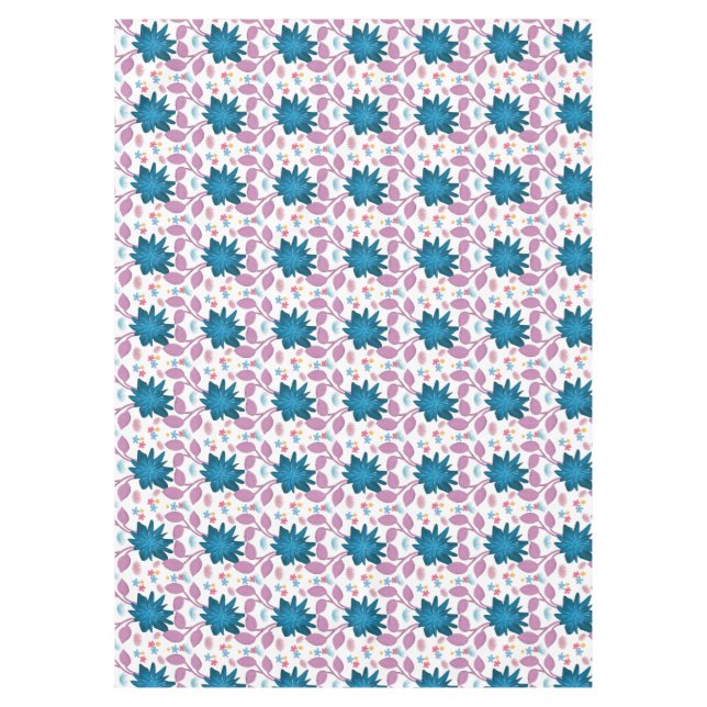 Colourful Boho Floral Pattern Retro Flower  Tablecloth (Front)