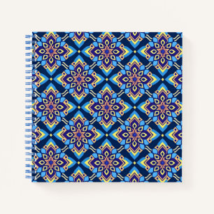 Colourful Boho Geometric Floral Pattern Notebook