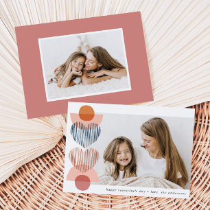 Colourful Boho Hearts Photo Valentine's Day Holiday Card