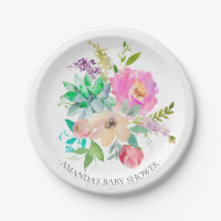 Colourful Boho Lavender Flowers Shower 7" Plate