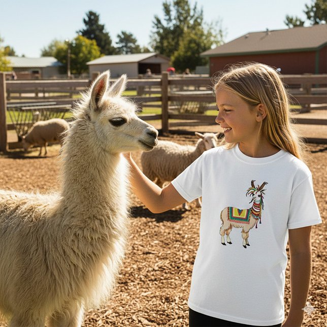 Colourful Boho Llama T-Shirt (Creator Uploaded)