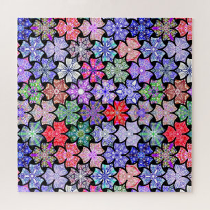 Colourful Boho Mandala Pattern Jigsaw Puzzle
