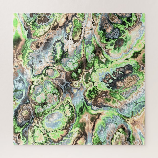 Colourful Boho Pastel Fractal Marble Abstract Art Jigsaw Puzzle (Vertical)