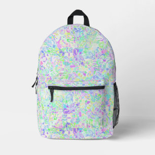 Colourful Boho Pastel Groovy Hippie Blob Mosaic Printed Backpack