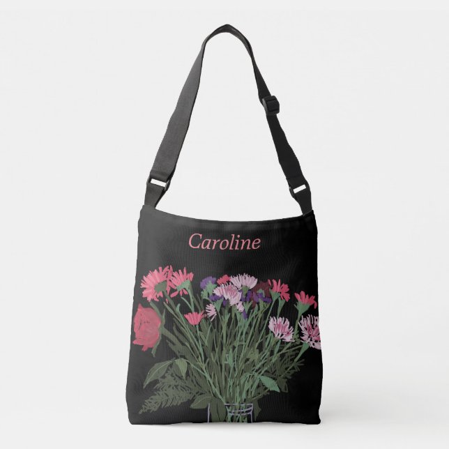 Colourful Boho Pretty Spring Flowers For Her Crossbody Bag (Front)