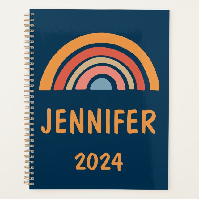 Colourful boho rainbow design planner (Front)