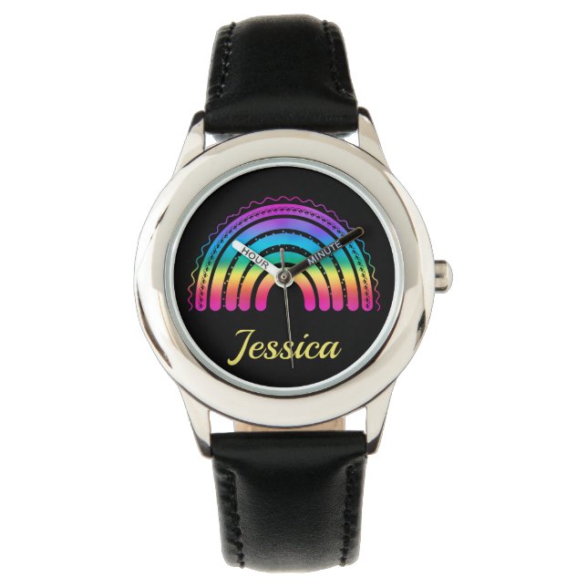 Colourful Boho Rainbow Gradient Watch (Front)