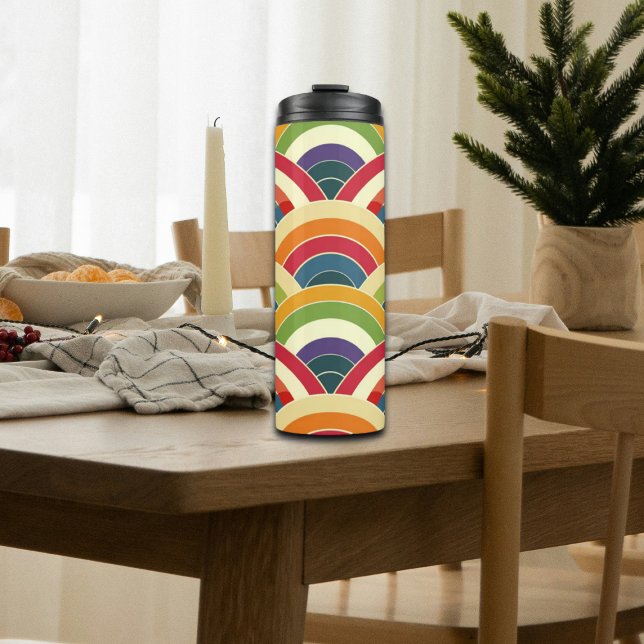 Colourful Boho Rainbow Thermal Tumbler (Creator Uploaded)