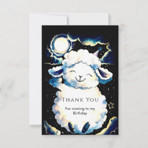 Colourful Boho Sheep Birthday Thank You Card