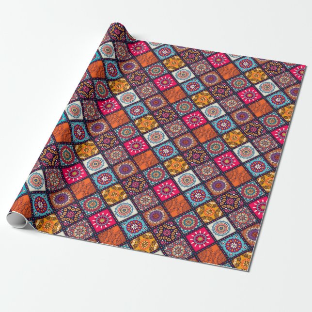 colourful boho style wrapping paper (Unrolled)