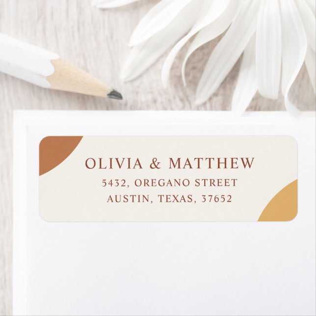 Colourful Boho Terracotta Arches Return Address (Insitu)