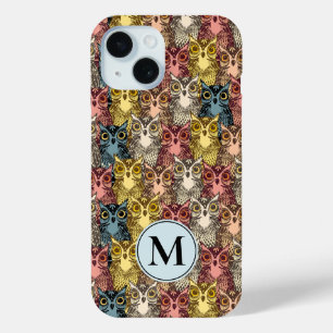Colourful Boho Woodland Owl Pattern iPhone 15 Case