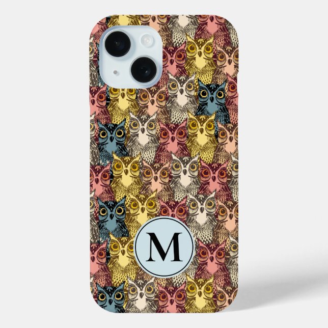 Colourful Boho Woodland Owl Pattern Case-Mate iPhone Case (Back)