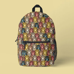 Colourful Boho Woodland Owl Pattern Printed Backpack