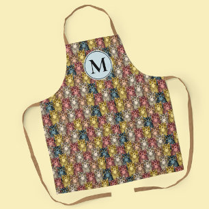 Colourful Boho Woodland Owl Pattern with monogram Apron
