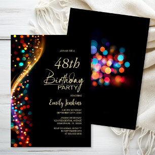 Colourful Bokeh Any Age Birthday Party Invitation