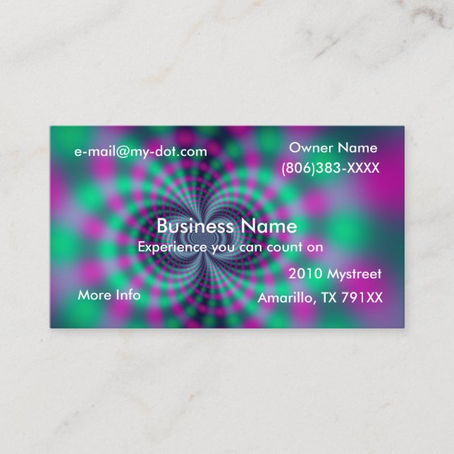 Colourful Bokeh Fractal Business Card (Front)