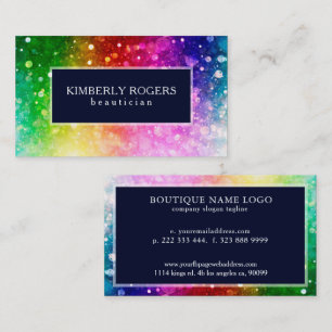 Colourful Bokeh Glitter And Sparkles Business Card