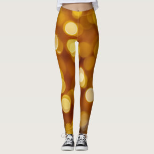 Colourful bokeh lights, Christmas background. Leggings