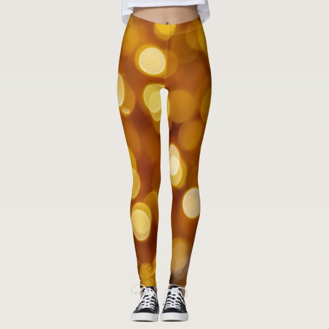 Colourful bokeh lights, Christmas background. Leggings (Front)