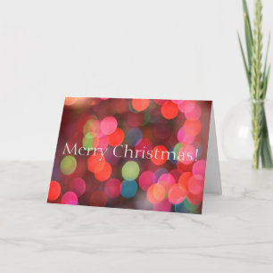 Colourful Bokeh Lights Merry Christmas Holiday Card