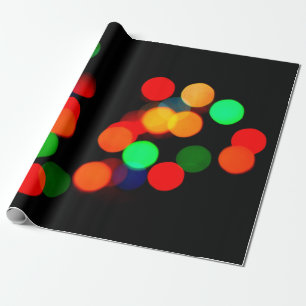 Colourful bokeh lights wrapping paper
