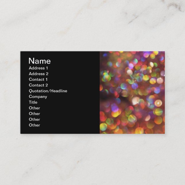 Colourful Bokeh Pattern Business Card (Front)