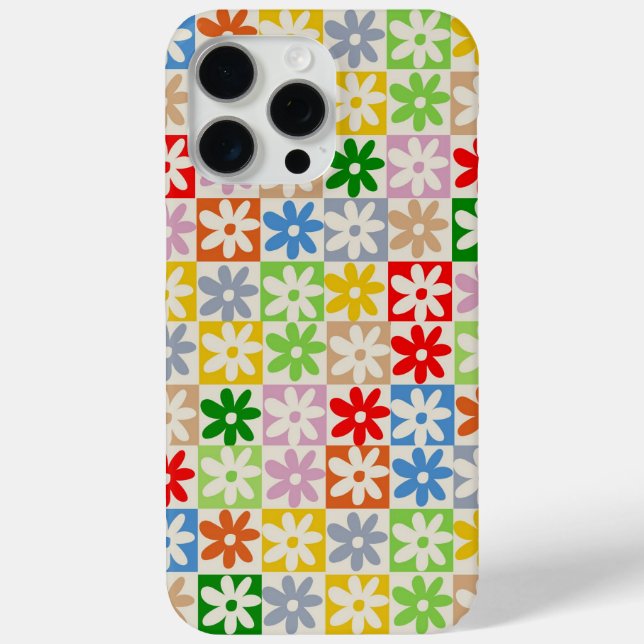 Colourful Bold Chequered Flower Y2K Pattern Case-Mate iPhone Case (Back)