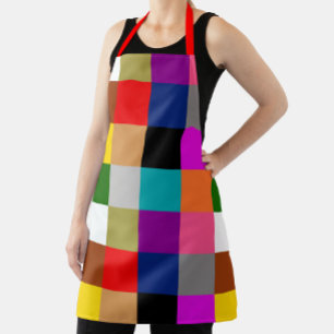 Colourful Bold Colour Blocks Pattern Design Apron