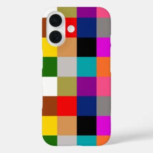 Colourful Bold Colour Blocks Pattern Design iPhone 16 Case