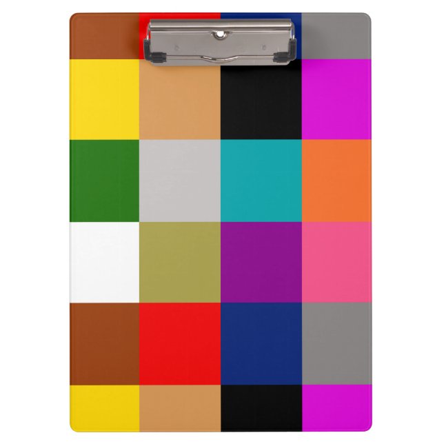 Colourful Bold Colour Blocks Pattern Design  Clipboard (Front)