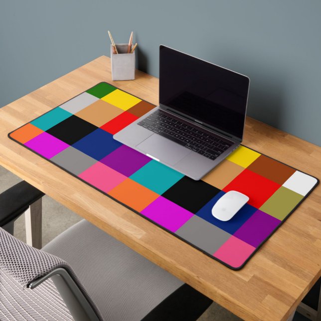 Colourful Bold Colour Blocks Pattern Design  Desk Mat (Creator Uploaded)