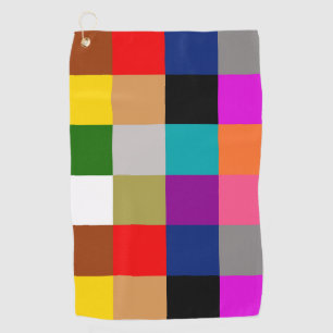 Colourful Bold Colour Blocks Pattern Design Golf Towel