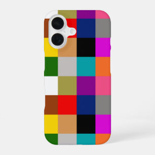 Colourful Bold Colour Blocks Pattern Design iPhone 16 Case