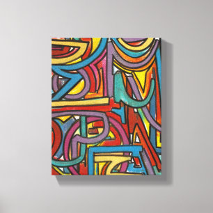 Colourful Bold Geometric Abstract Modern Art Canvas Print