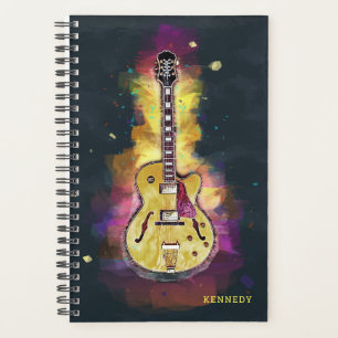 Colourful Bold Guitar Abstract Rock Band Planner