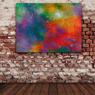 colourful bold modern abstract art red and blue canvas print