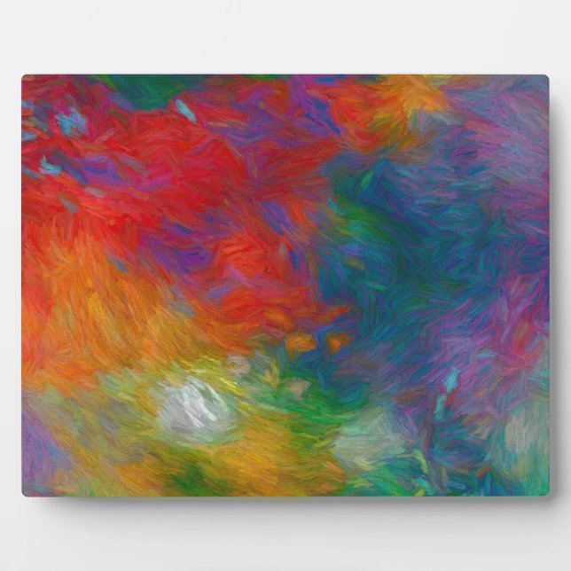 colourful bold modern abstract art red and blue  plaque (Front)