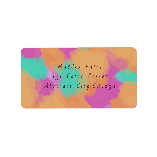 Colourful Bold Modern Artist Pattern + Custom Name Label (Front)