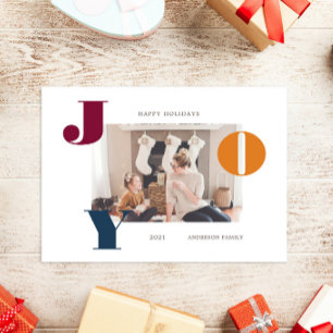 Colourful Bold Modern Script Photo Holiday Postcar Postcard