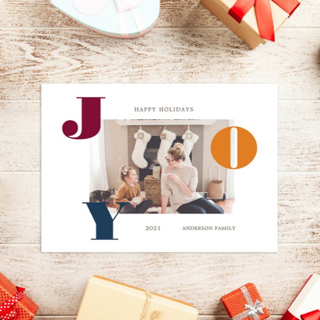 Colourful Bold Modern Script Photo Holiday Postcar Postcard (Creator Uploaded)