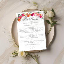 Colourful Bold Pink & Orange Floral Garden Wedding