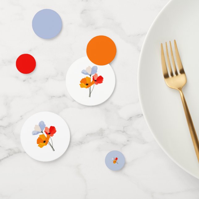 Colourful Bold Poppy Confetti (Group)