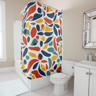 colourful bold shapes shower curtain