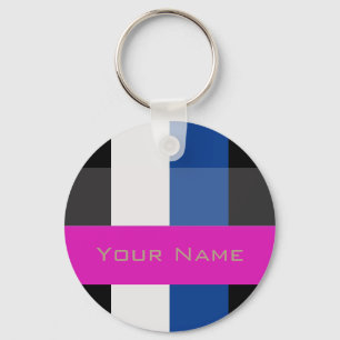 Colourful Bold Stripes Key Ring
