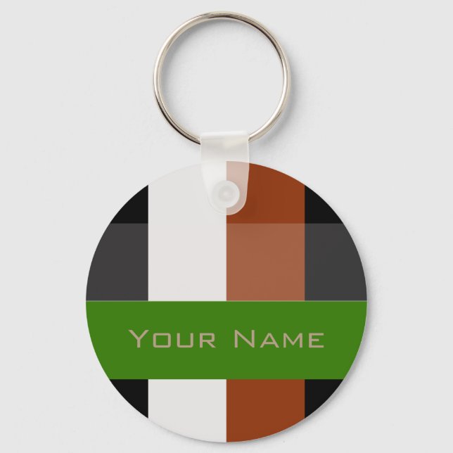 Colourful Bold Stripes Key Ring (Front)