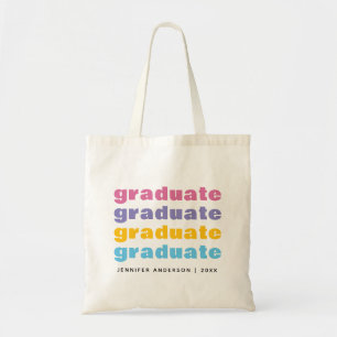 Colourful Bold Typography Graduate Graduation Cute Tote Bag